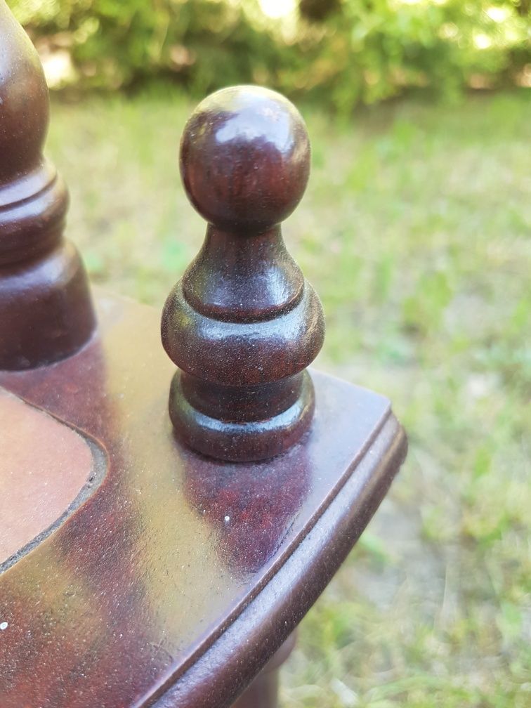 Stara szafka półka narożna antyk PRL zabytek angielska  retro skóra