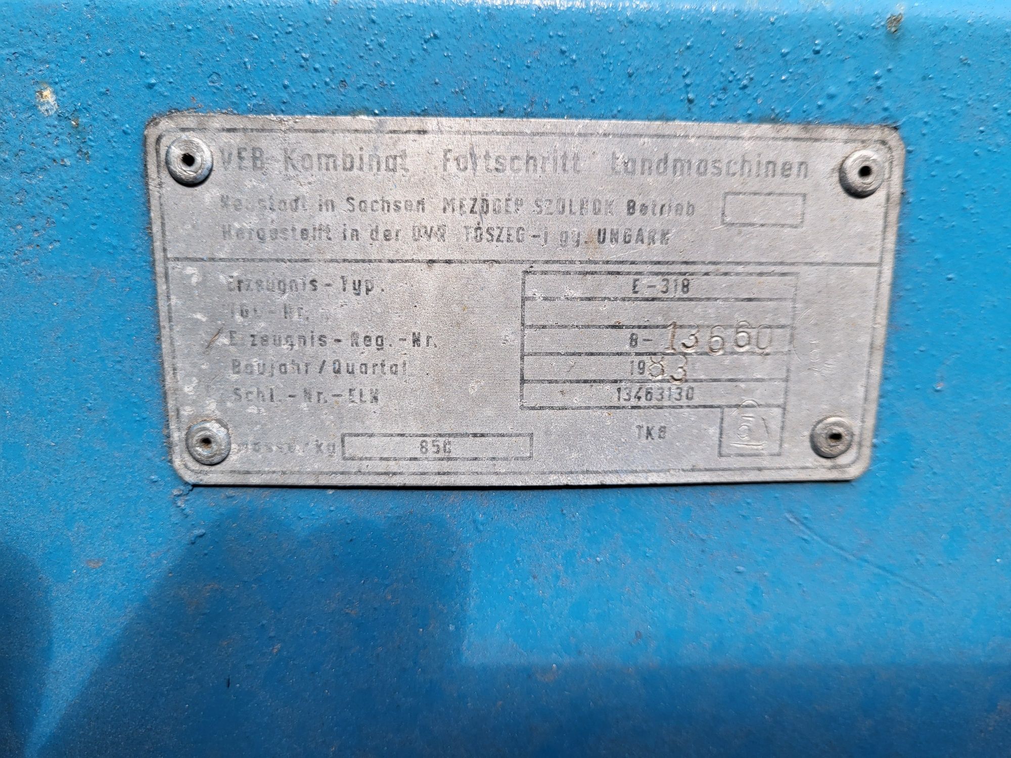 Heder przystawka zgrabiarka do pokosowka Fortschritt