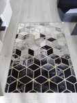 Dywan 170x120 Diamond Cube BRW, loft, nowoczesny, czerń, złoto, biel