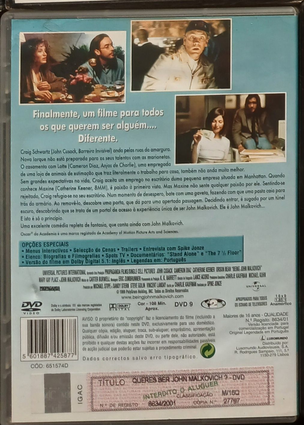 DVD Queres ser John Malkovich?