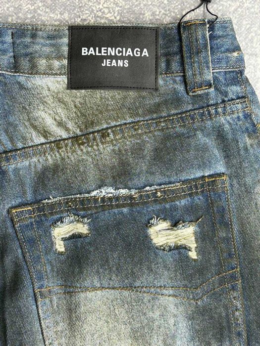 Джинси Balenciaga Cargo faded baggy opium archive синие джинсы сині