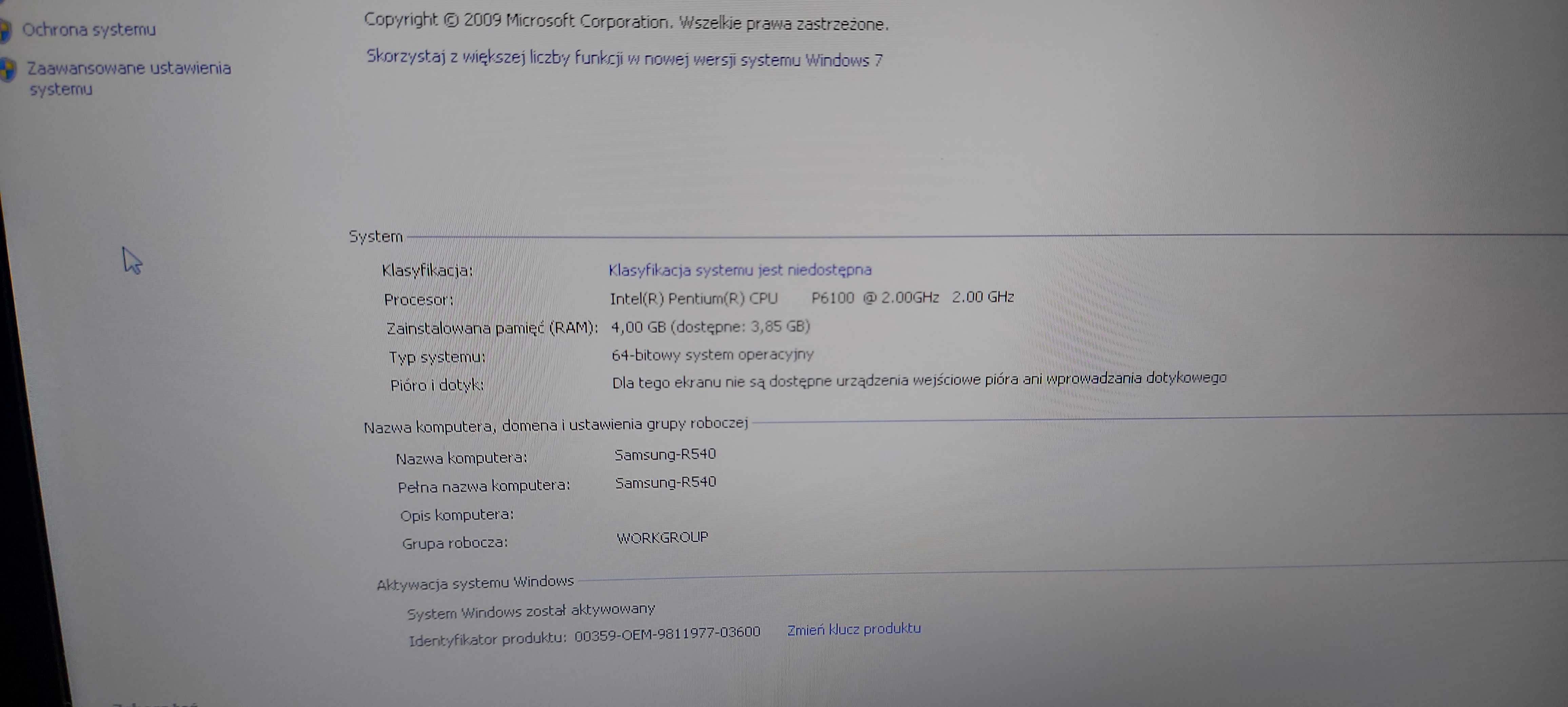 Laptop samsung R540