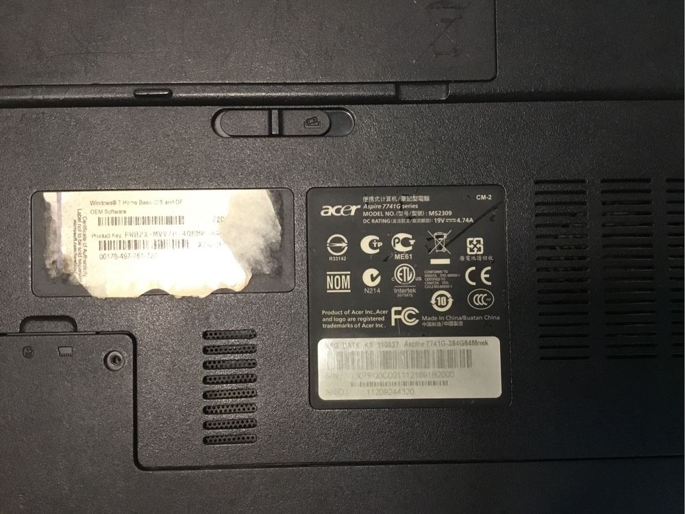 Ноутбук Acer ASPIRE 7741G на запчасти , матрица лед 17.3"