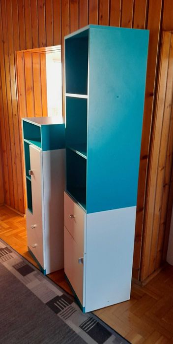 Regał MOBI M05 MO5 stan bdb biały lux + turkus