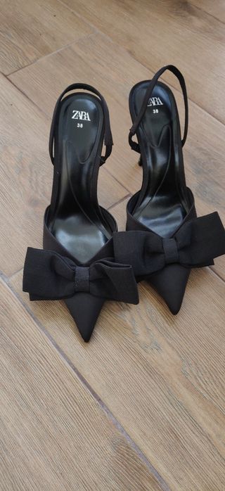 Buty na obcasie szpilki kokarda Zara