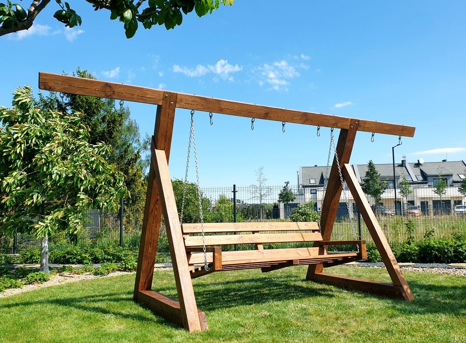 Huśtawka Ogrodowa Hustawka Drewniana Ozdoba Ogrodu Jedyna Taka