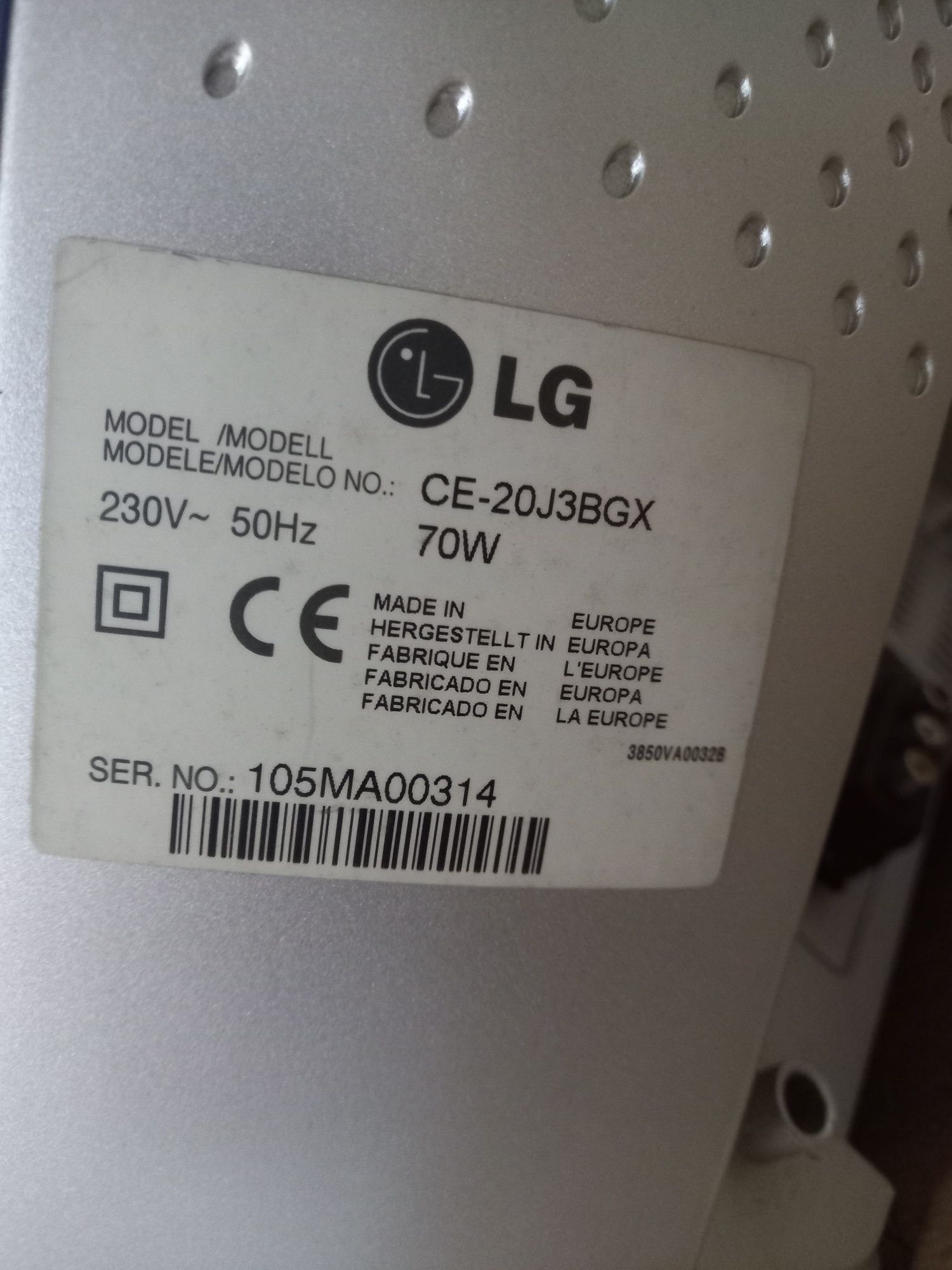 lg ce-20j3bgx 19 polegas