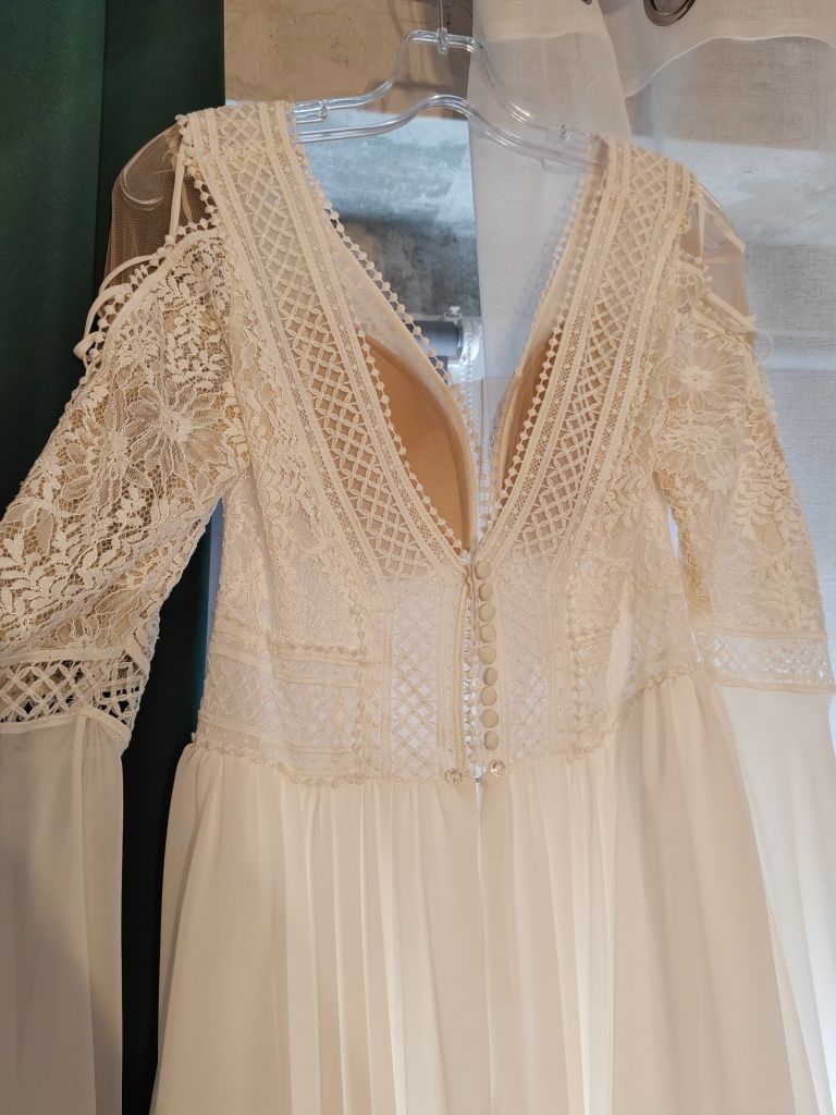 Przepiękna muślinowa suknia ślubna boho "Queen"