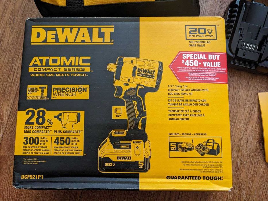 Аккумуляторный гайковерт Dewalt DCF92P1 5 Ач 20V заводской комплект