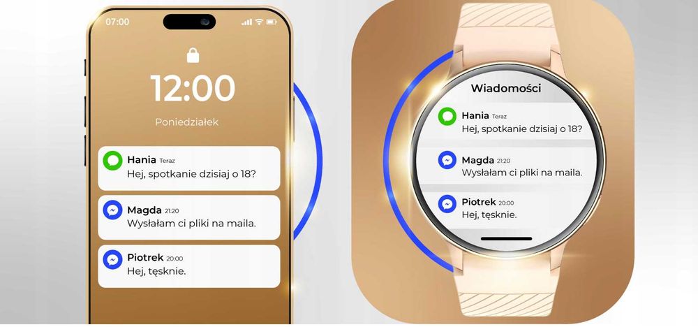 Smartwatch Damski Zegarek Rozmowy Powiadomienia Sport Zdrowie - OKAZJA