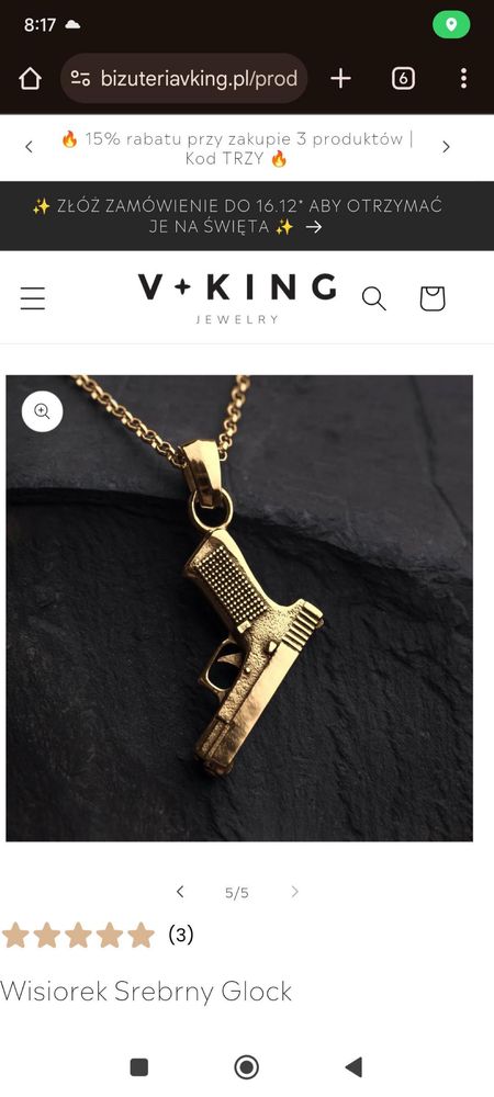 Wisiorek Srebrny Glock