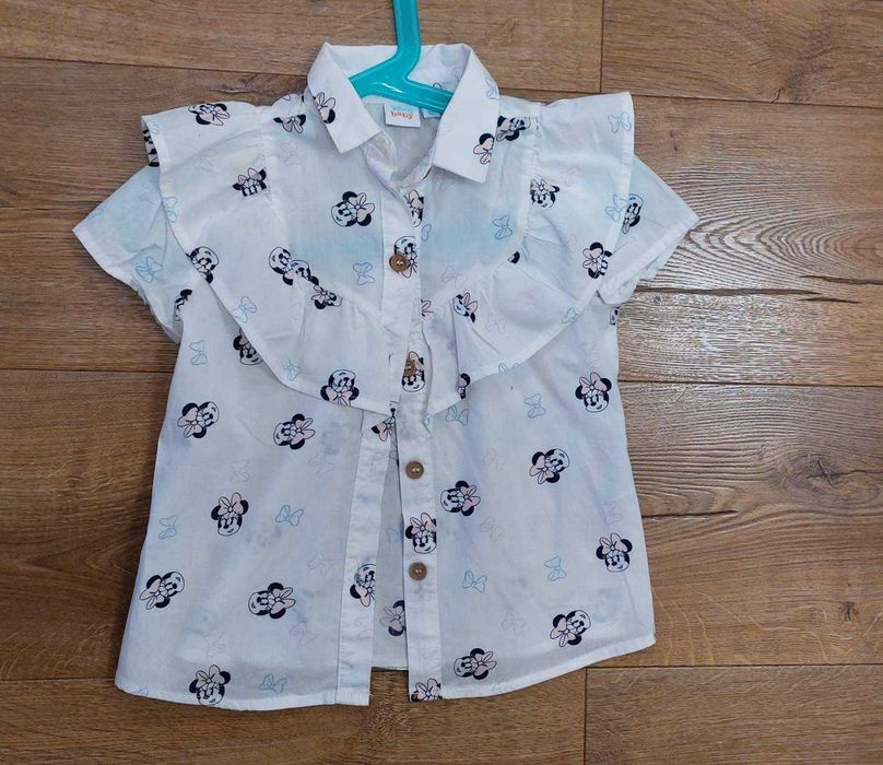 Biała elegancka koszula dla dziewczynki, Disney baby myszka miki, r 92