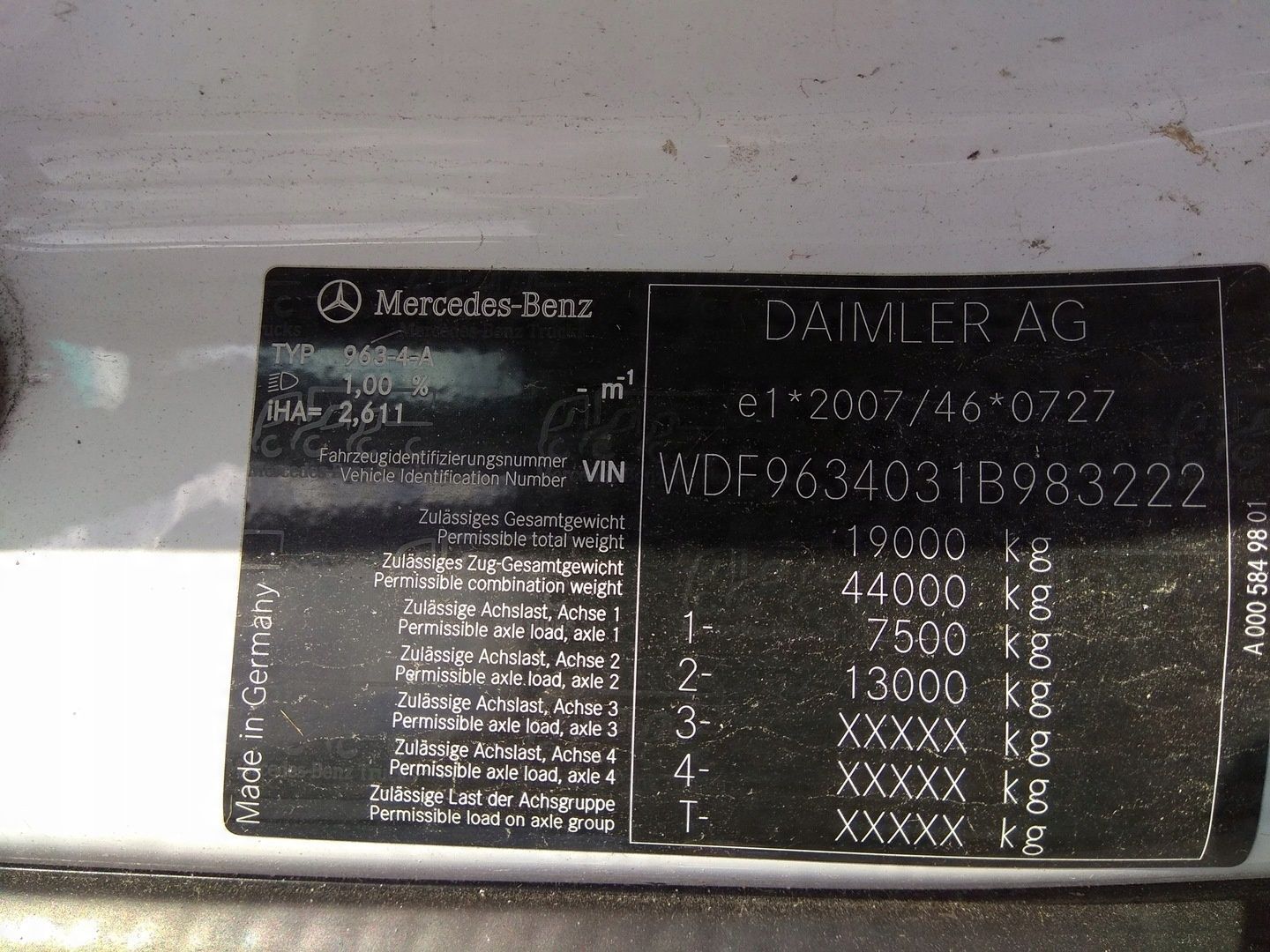 MERCEDES ACTROS MP4 NAKŁADKA LAMPY ZDERZAKA LEWA