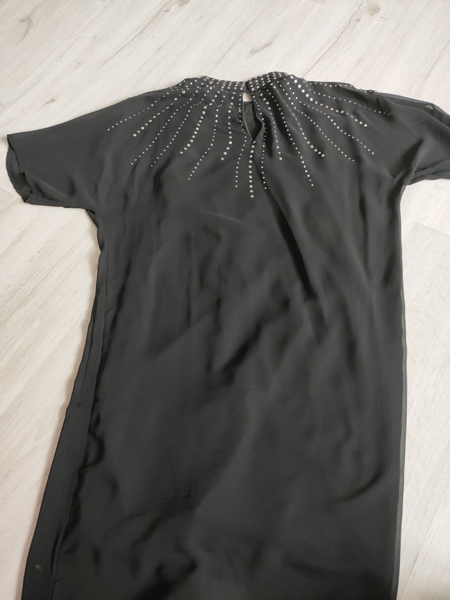 Sukienka/tunika czarna zdobiona