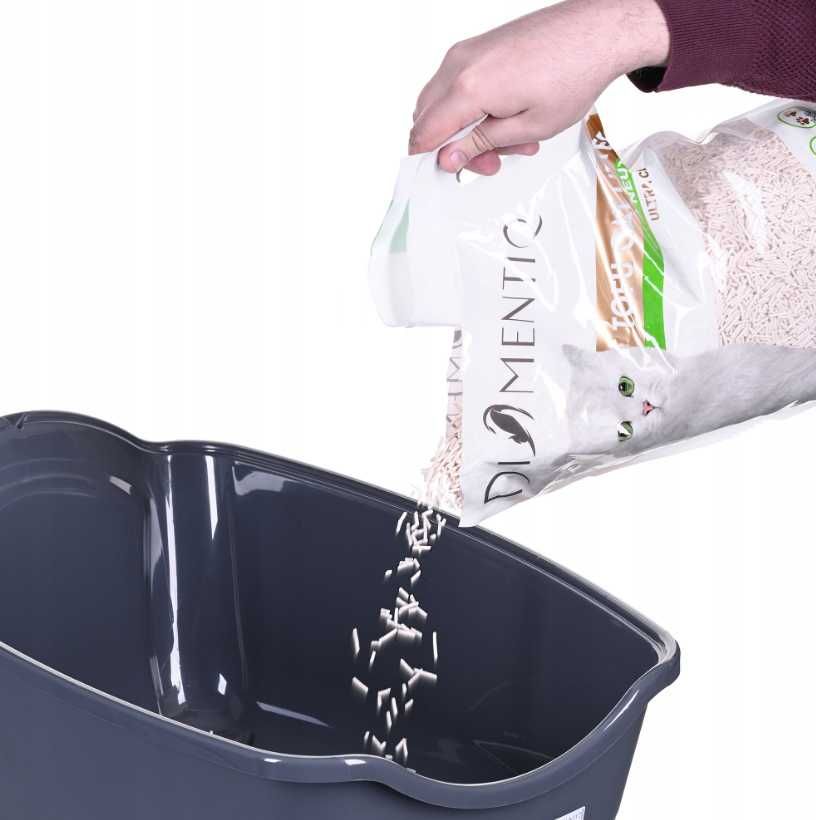 Nowa Zamknięta KUWETA DLA KOTA Duża Na Żwirek Z Filtrem Szara (OKAZJA)