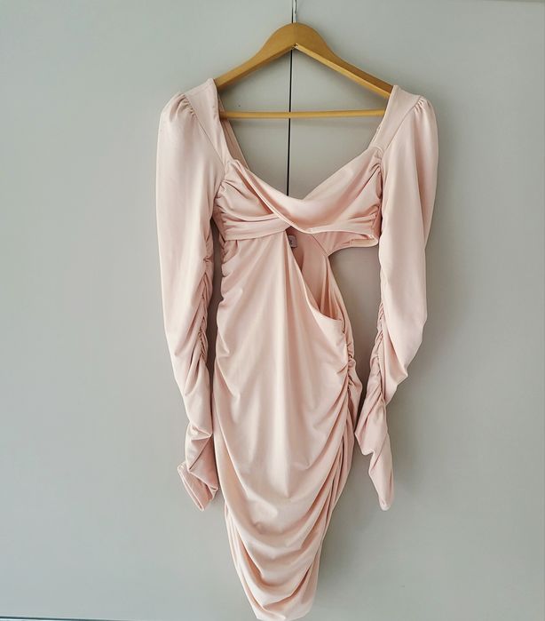 Oh Polly Rozm S Sexy Sukienka z Wycięciami Pudrowy Roz