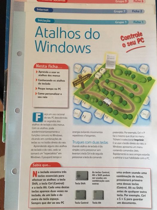 Revistas, curso, fichas e livro de informática antigos