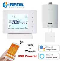 Безпровідний RF+WiFi терморегулятор, термостат  Beok BOT X306 W