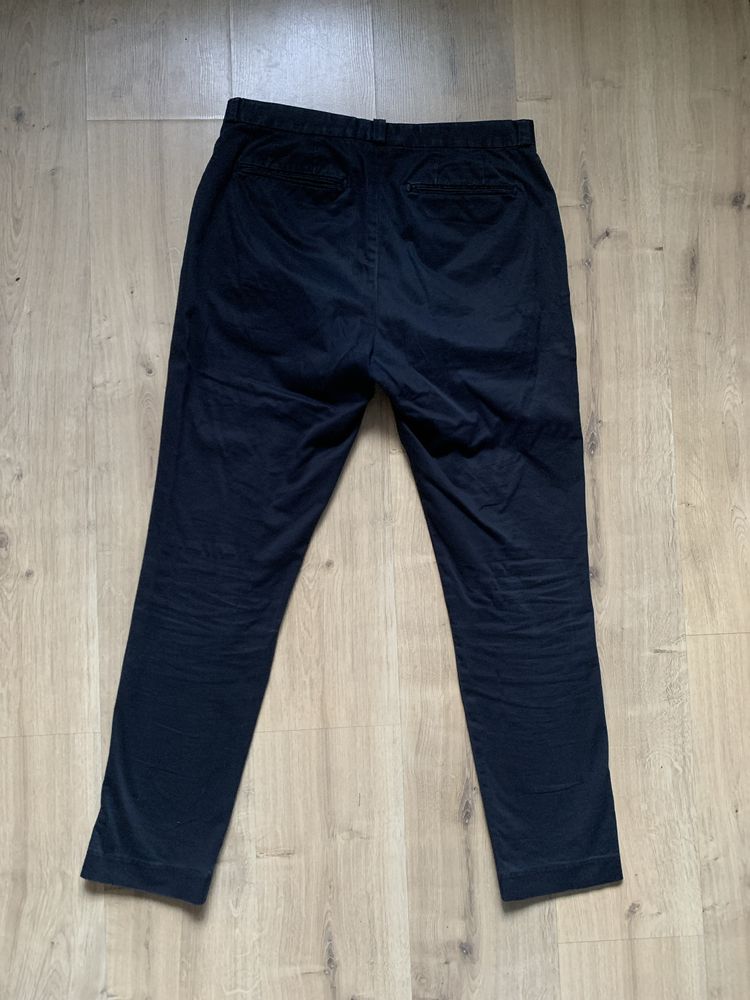 Czarne eleganckie spodnie H&M skinny fit 48 M