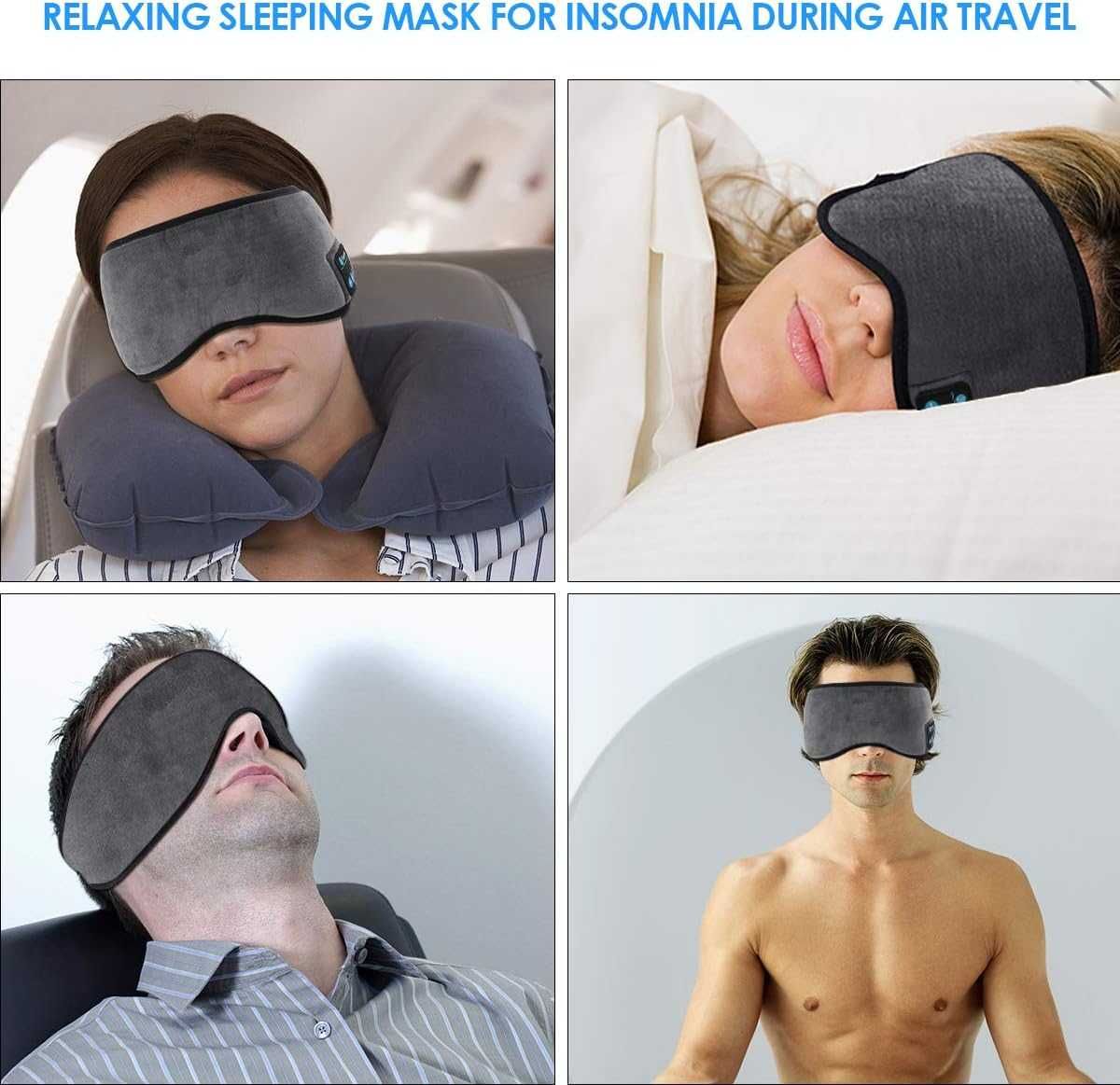Bezprzewodowa maska na oczy Bluetooth, słuchawki, muzyka, do spania
