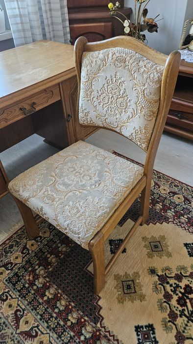 Dębowe krzesło vintage retro prl dąb