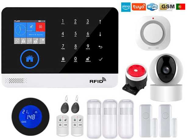 Alarme Tuya Casa sem fios Câmara/GSM/WiFi Android/iOS PT (NOVO)