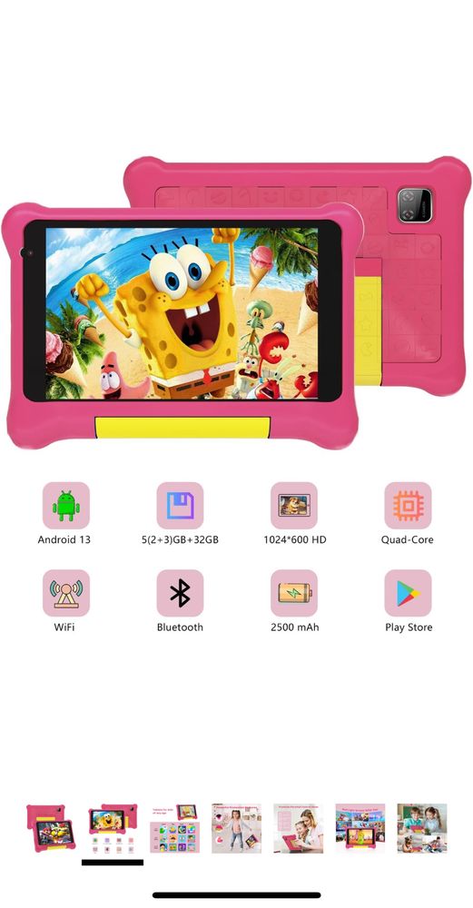 HotLight 7-calowy tablet dla dzieci systemem Android 12,