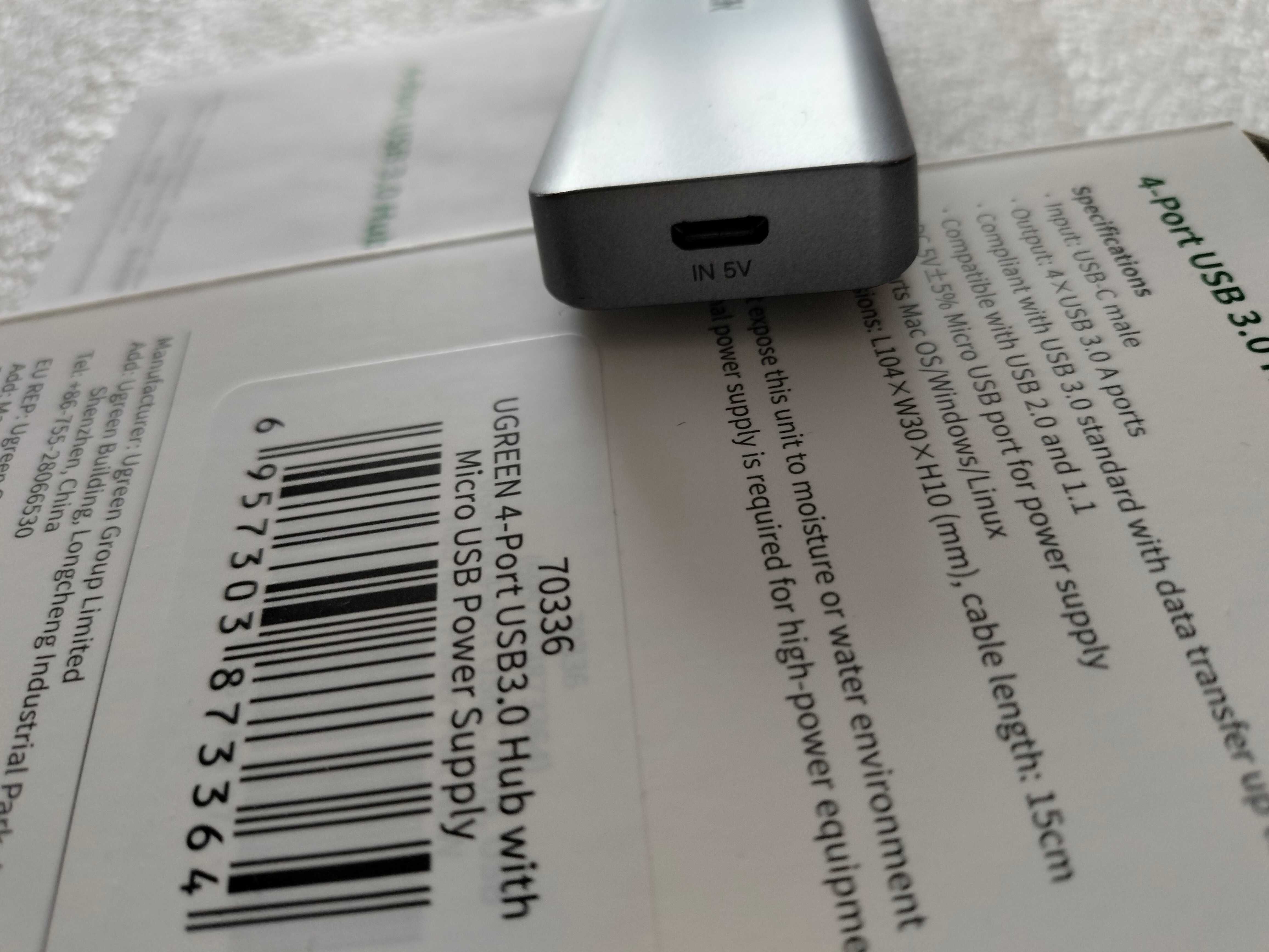 Ugreen 4-port usb 3.0 hub, юсбі хаб