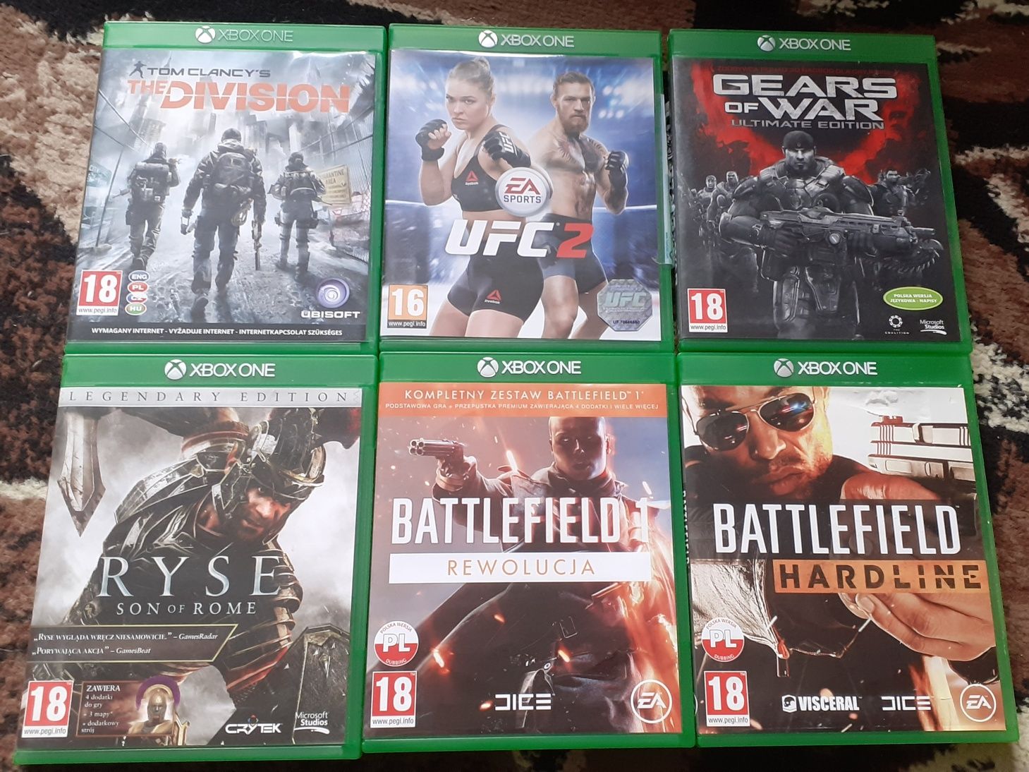 XBOX ONE: 6 gier - Gry na X-Box: Battlefield, UFC 2, Tom Clancy