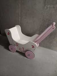 Wózek drewniany dla dzieci do zabawy