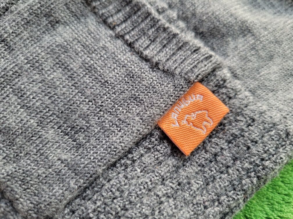Sweter r 116 6lat LANULLVA wełna merino 100proc termiczny guziki