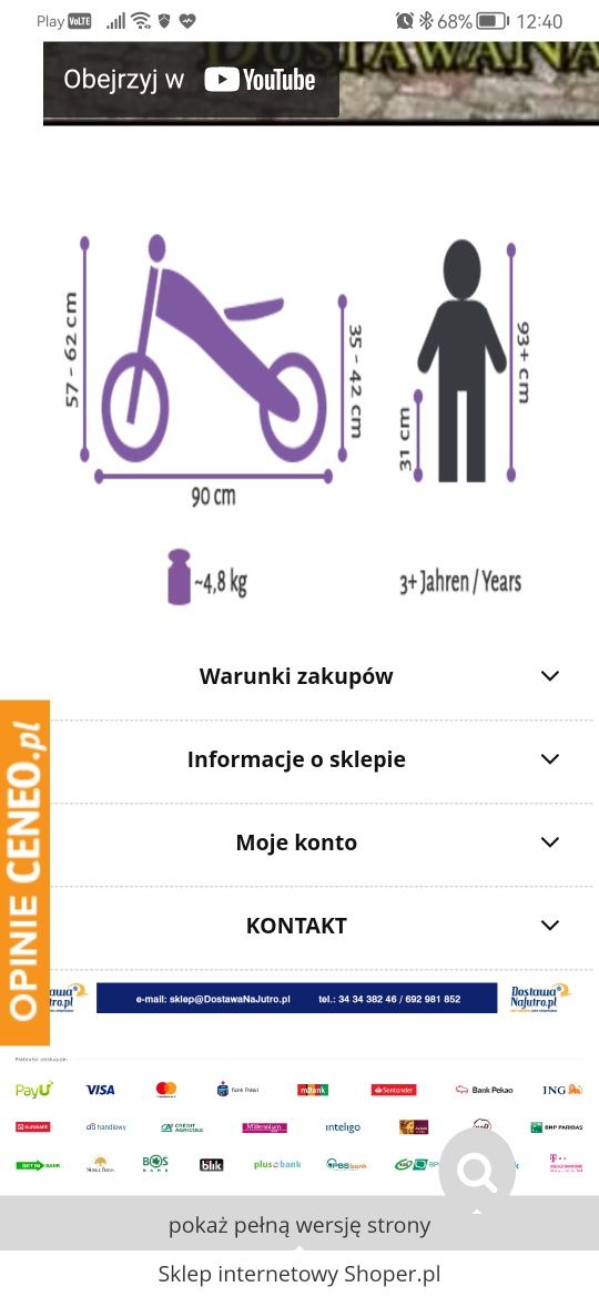 Rower biegowy bikestar dla dziecka