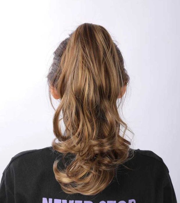 Klip długie kręcone włosy w kucyk syntetyczne przedłużanie włosów