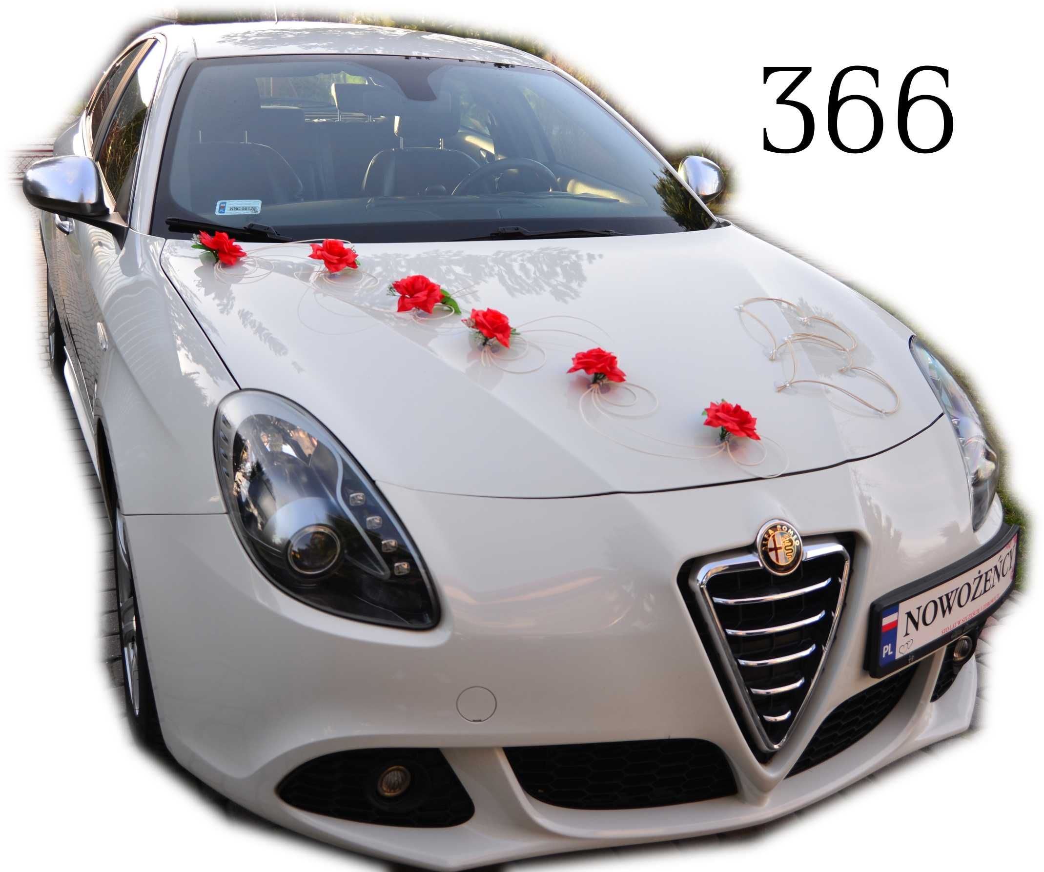 TWOJA Czerwona dekoracja ozdoba na Twój ślubny samochód Nr 366