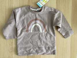 Bluza niemowlęca szaro fioletowa z tęczą, nowa, Pinokio 68