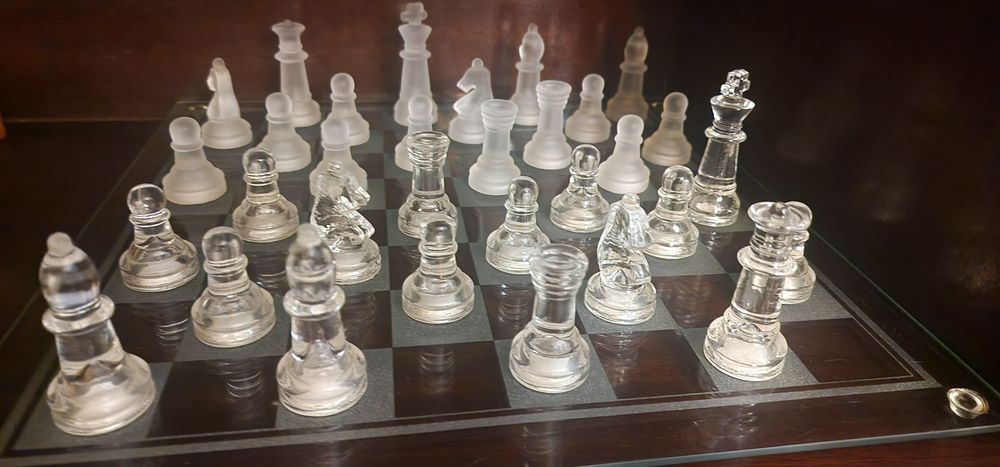 Jogo De xadrez em vidro