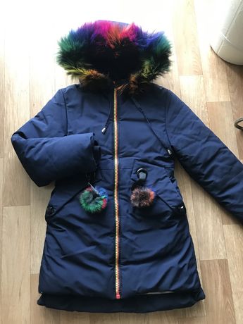 Зимнее пальто для девочки 6-8 лет