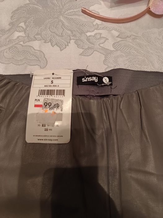 Spodnie damskie nowe Ala skórzane sinsay