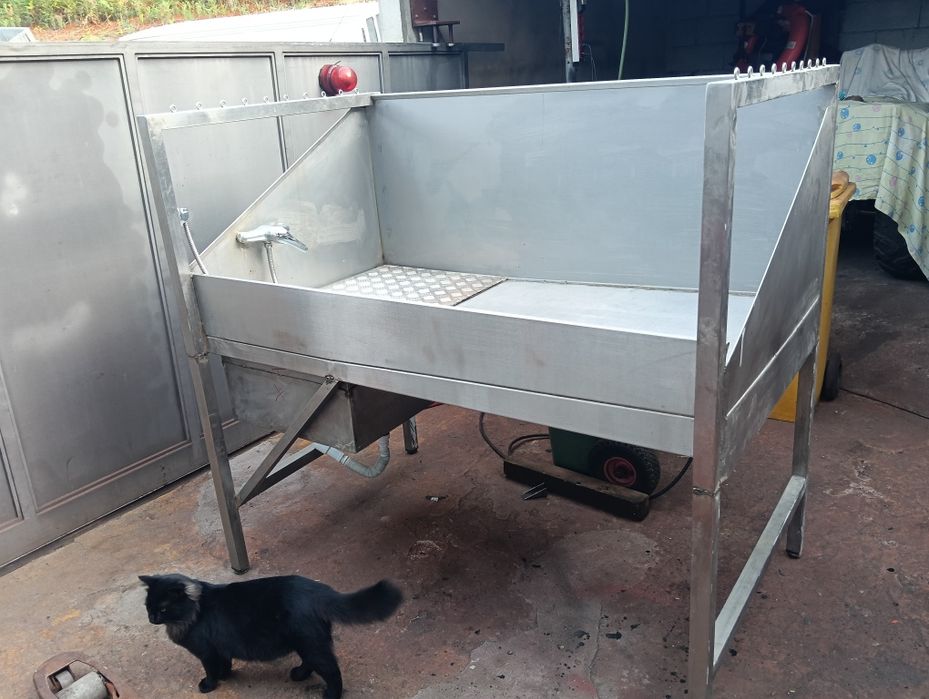 Banheira em inox para tosquias cães
