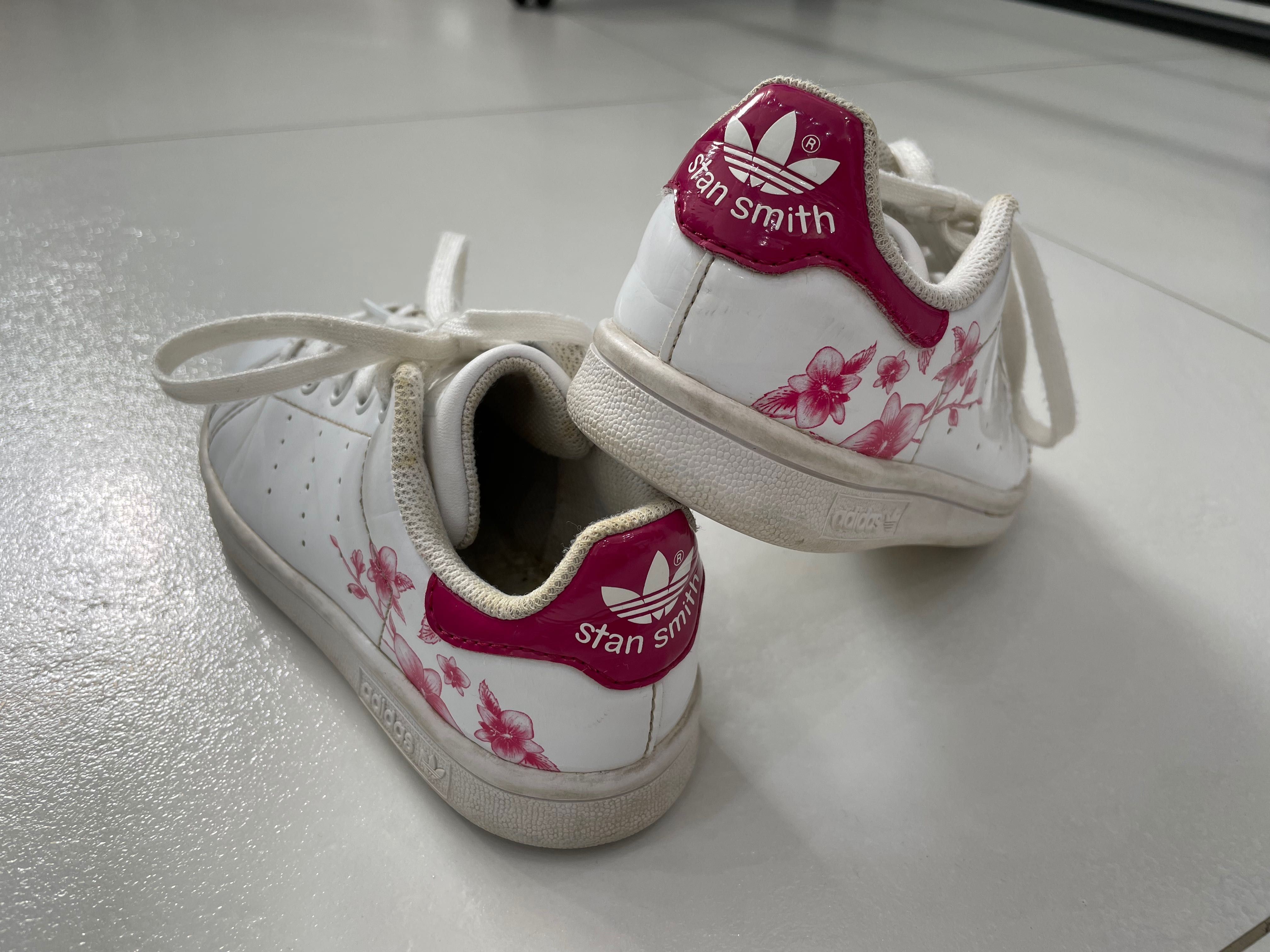 Buty Adidas stan smith sneakersy białe lakierki dziewczęce rozm. 29