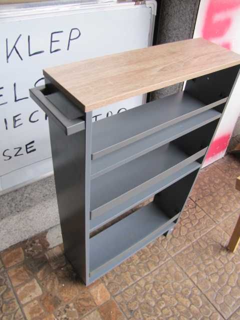 Kesper Regał wnękowy na kółkach, szary wyciągana półka na akcesoria