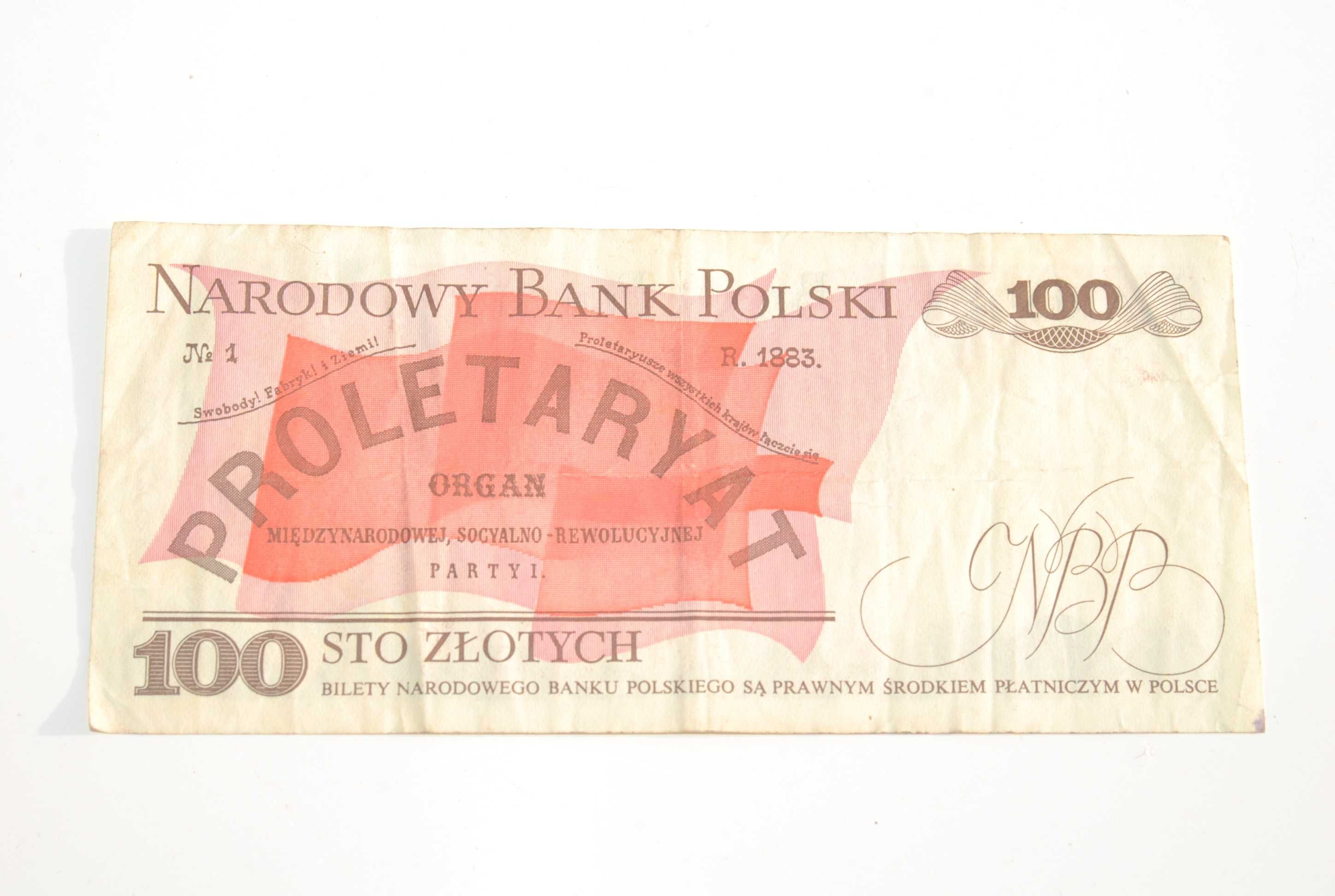 Stary banknot 100 złotych Waryński 1988 antyk