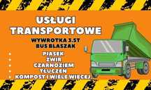 Usługi transportowe wywrotka 3.5t piasek żwir czarnoziem grys