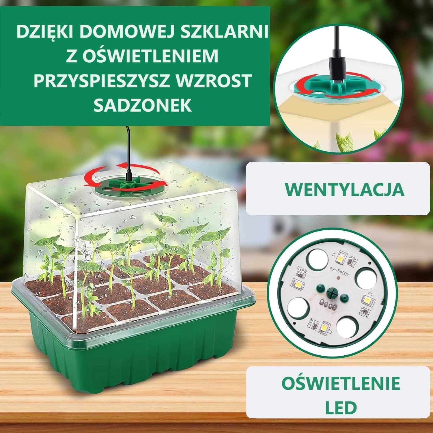 ZESTAW DO KIEŁKOWANIA mini szklarnie do roślin kwiatów + akcesoria