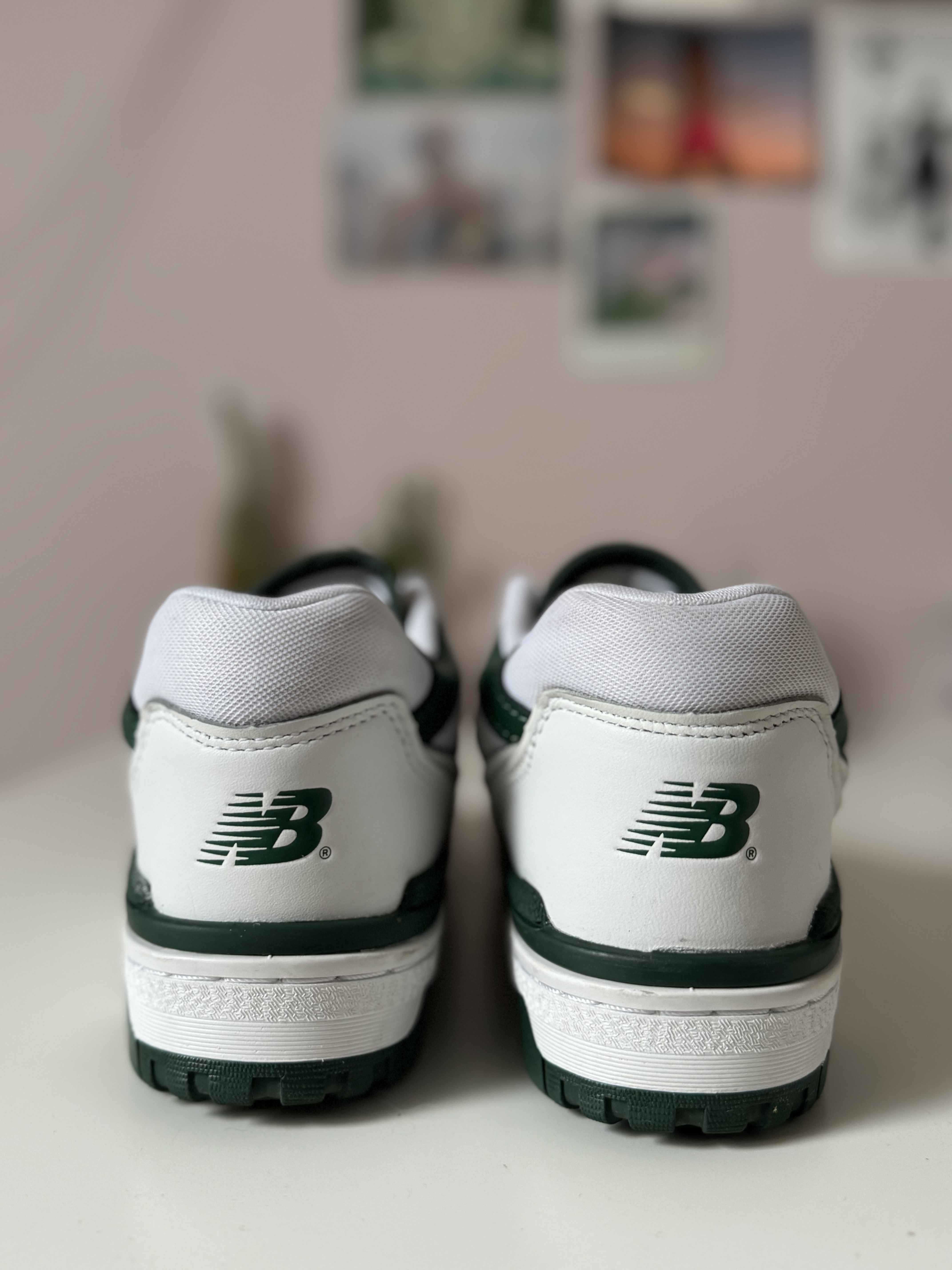 New Balance 550 white green with suede 38.5 jak nowe!
