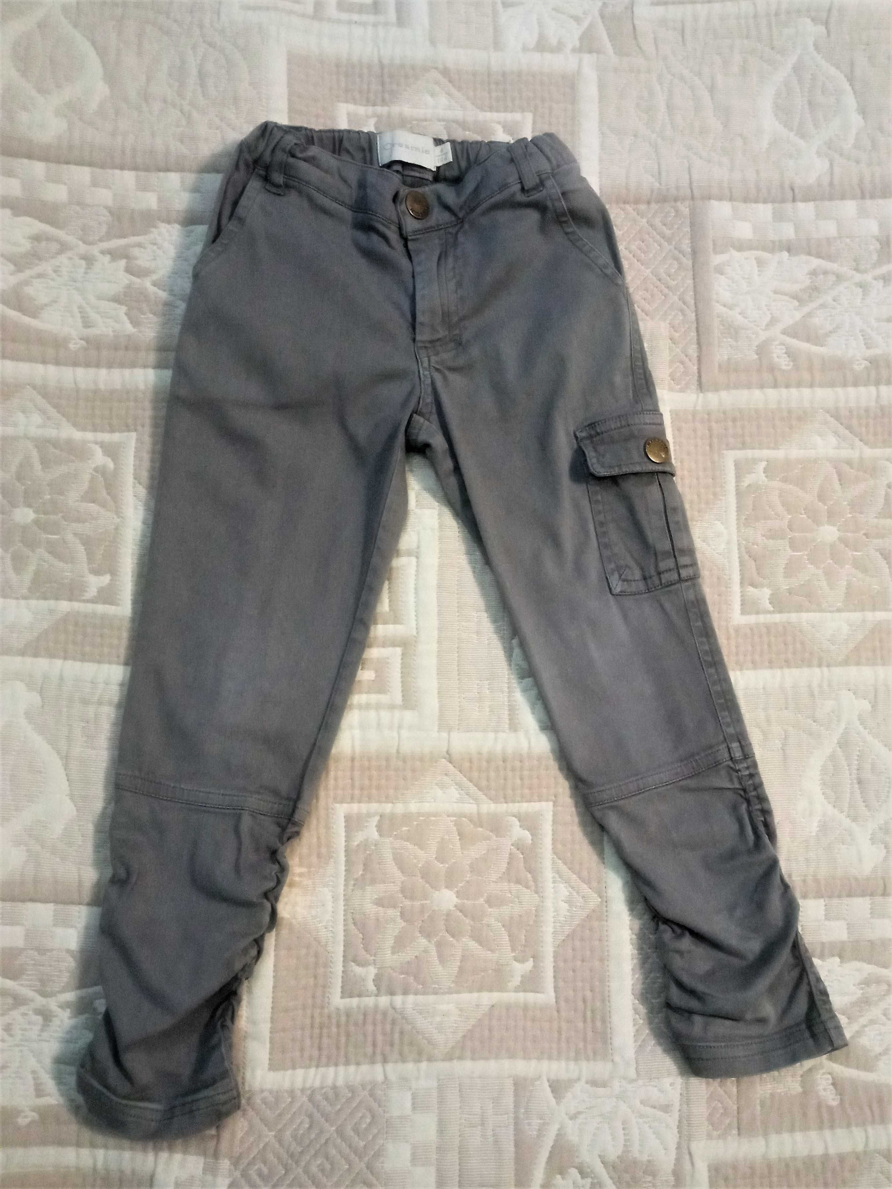 Szare spodnie dla chłopca, rozmiar 104