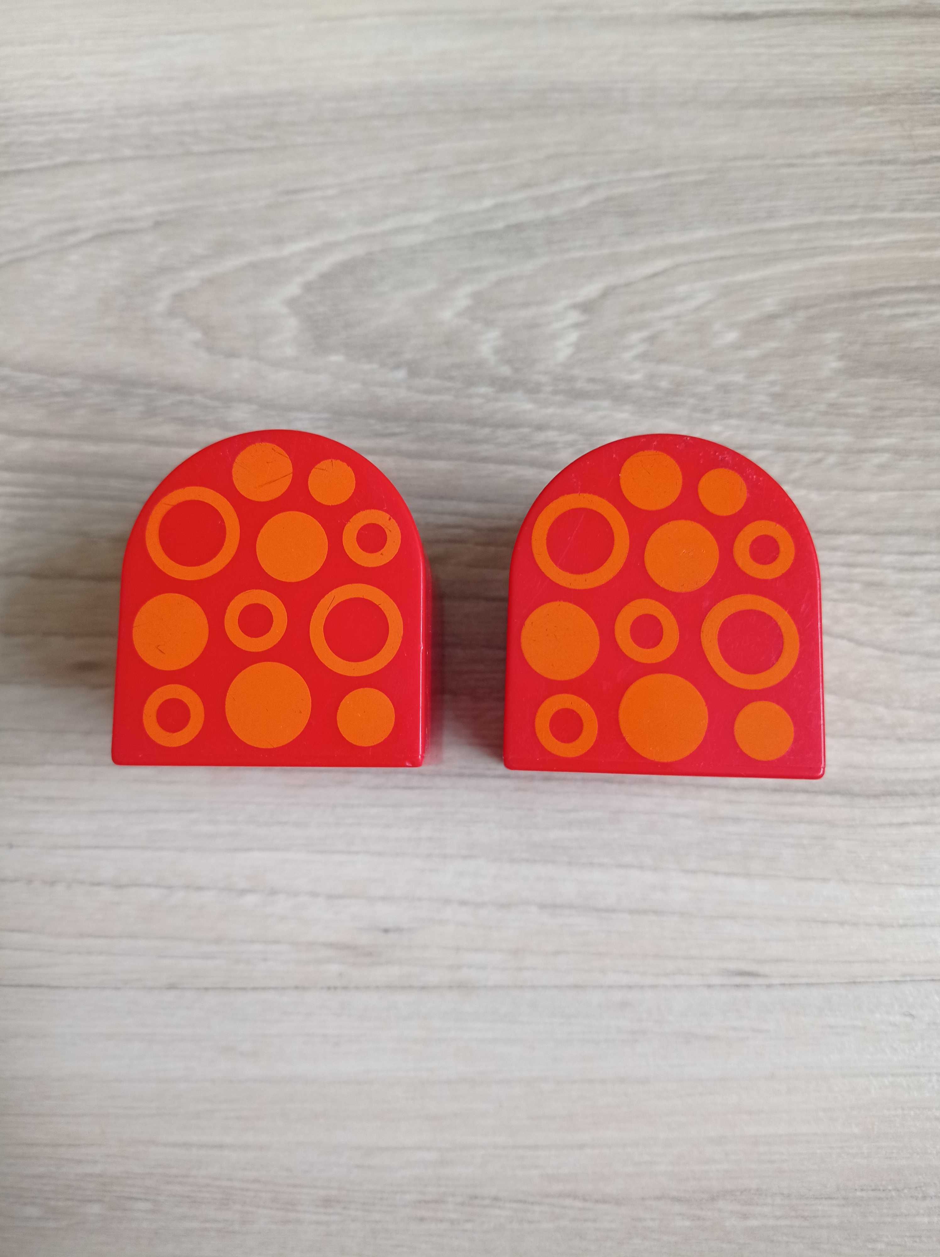 Lego Duplo 2x2, 3664, zaokrąglony - kolor czerwony, kółka