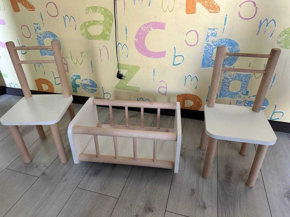 Колиска гойдалка для ляльки. 2 стільчика.