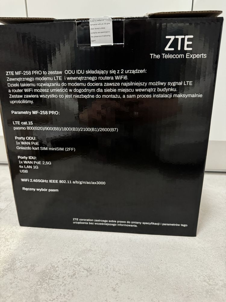 Router ZTE MF258 PRO ODU-IDU router zewnętrzny LTE KAT.15
