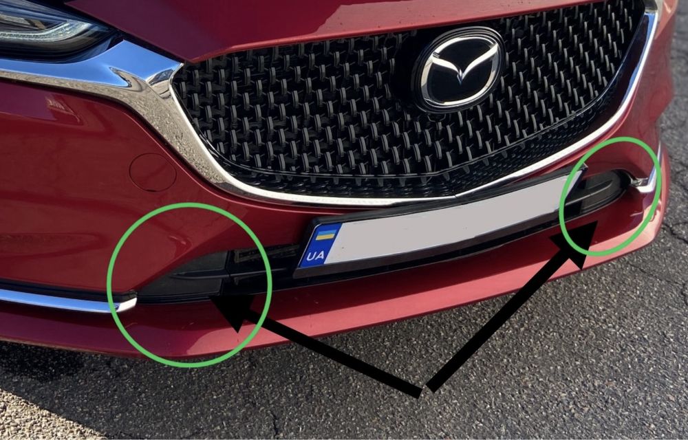 Решетка бампера левая, правая Mazda 6 GJ 18-черная